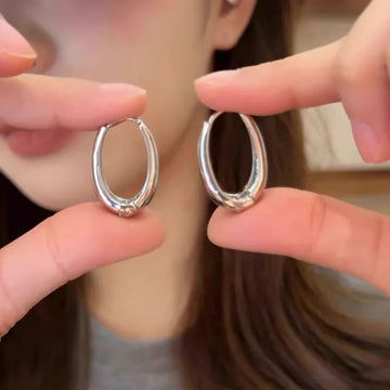 DAIIIBABYYY  -  Fashion Simple Silver Color Hoop Earrings for Women Girl Circle Round Minimalist Earrings Party C-Shape Classic Jewelry Gifts